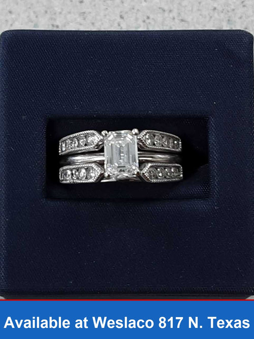 Ring - Engagement Set - White Gold 14k (.585) 7.5 grams Size 7
