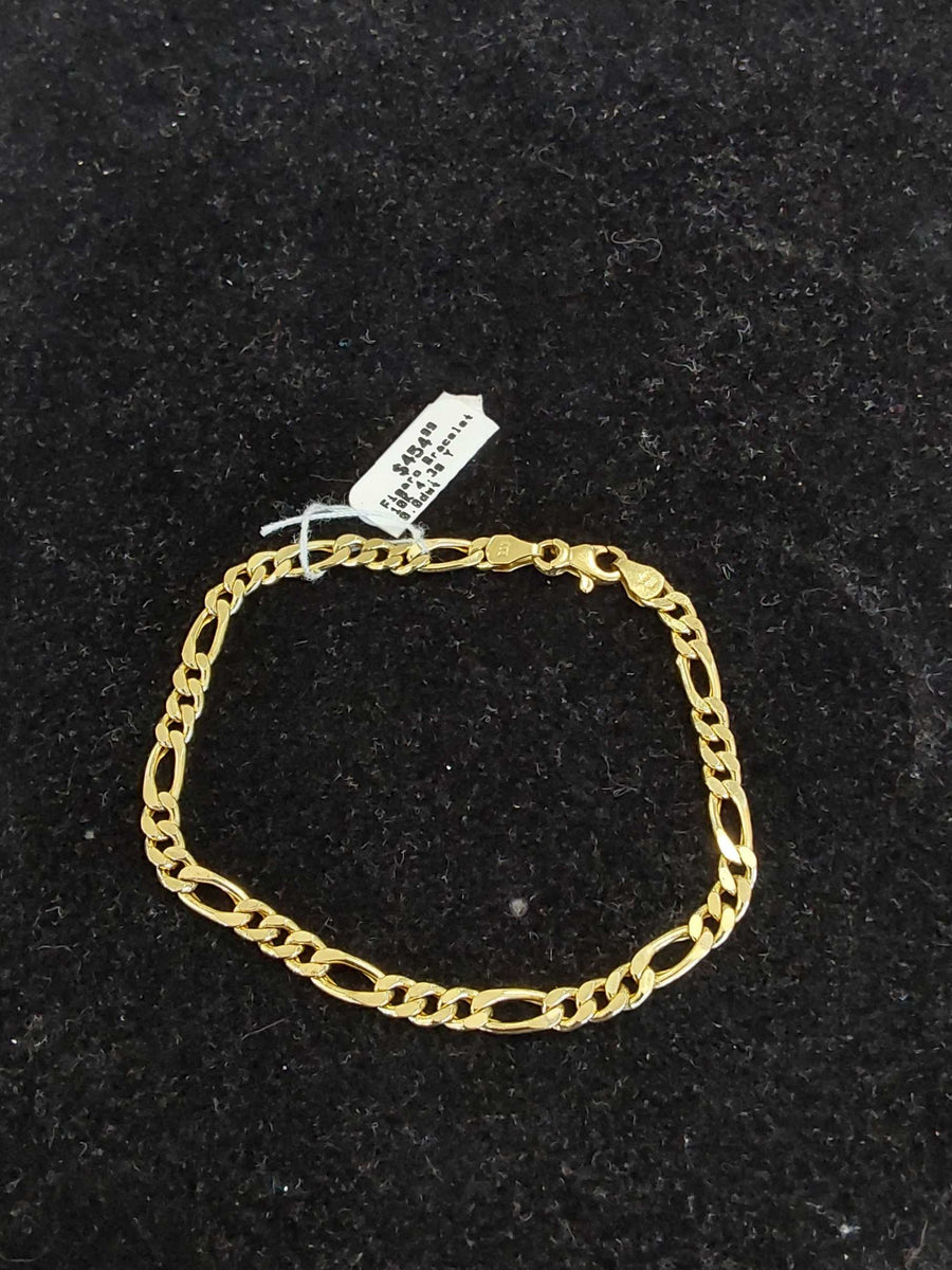 Figaro Bracelet - Yellow Gold 10k (.417) 4.3 grams 7 inch