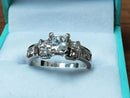 Ring - Wedding Set - White Gold 14k (.585) 4.9 grams Size 7