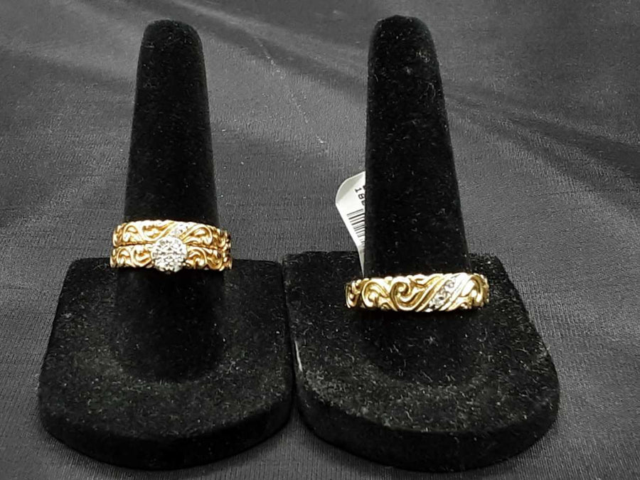 Ring - Wedding Set - Yellow Gold 10k (.417) 7.3 grams Size 12