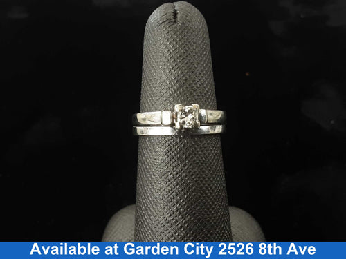 Women's Ring - Solitaire - White Gold 14k (.585) 4.8 grams Size 6