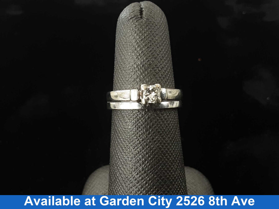 Women's Ring - Solitaire - White Gold 14k (.585) 4.8 grams Size 6