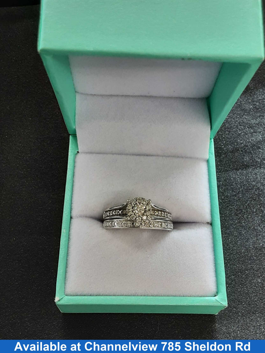 Ring - Engagement Set - White Gold 10k (.417) 4 grams Size 7