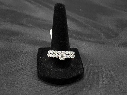Ring - Wedding Set - White Gold 14k (.585) 6.7 grams Size 9.5