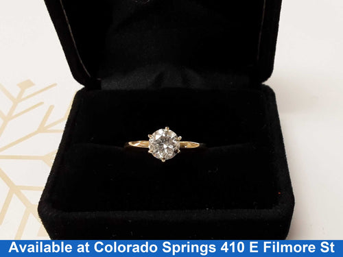 Women's Ring - Solitaire - Yellow Gold 14k (.585) 2.5 grams Size 7