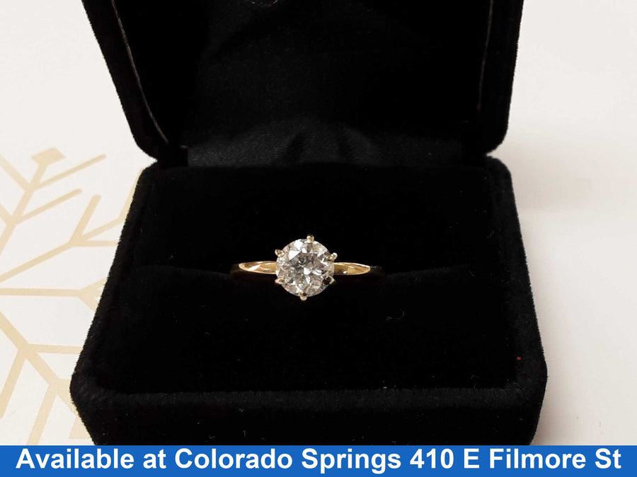 Women's Ring - Solitaire - Yellow Gold 14k (.585) 2.5 grams Size 7
