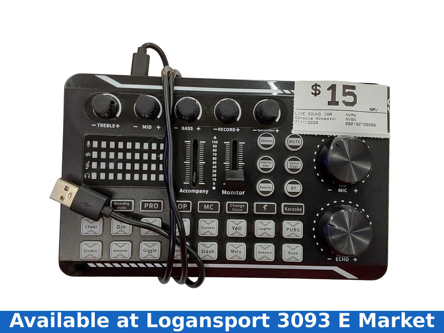 Live Sound Card Black Console Accessory