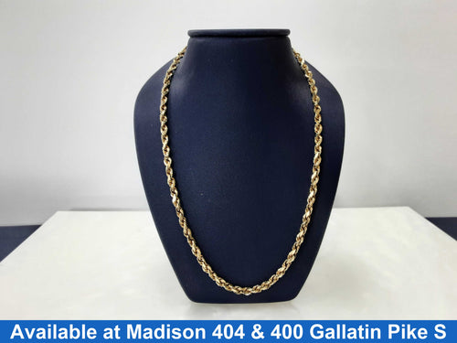 Rope Chain - Yellow Gold 10k (.417) 20.5 grams 22 inch