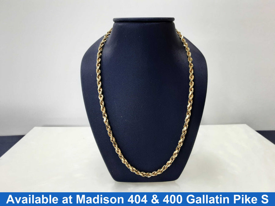 Rope Chain - Yellow Gold 10k (.417) 20.5 grams 22 inch