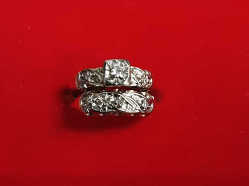Ring - Wedding Set - Yellow Gold 14k (.585) 4 grams Size 7