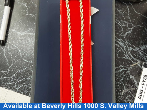 Rope Chain - Yellow Gold 10k (.417) 13.8 grams 1 inch