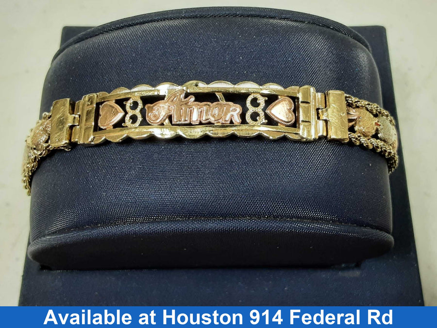 ID Bracelet - Tricolor Gold 14k (.585) 14.2 grams 7 inch