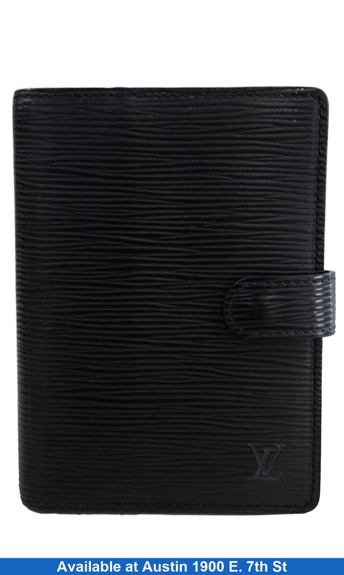 Louis Vuitton Agenda Leather Planner Black Wallet