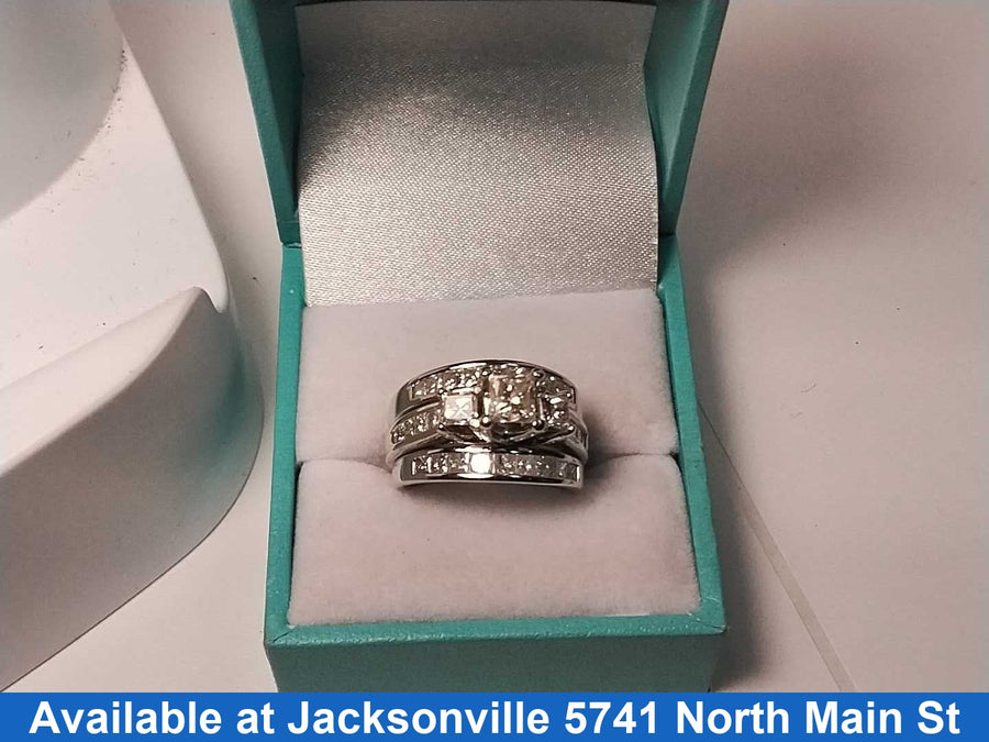 Ring - Wedding Set - White Gold 14k (.585) 10.9 grams Size 6