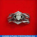 Ring - Wedding Set - White Gold 14k (.585) 10.1 grams Size 7