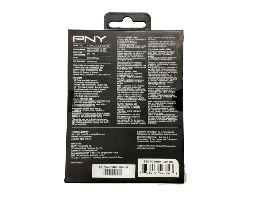 Pny Ssd7c2900-120-rb Black Computer Accessory