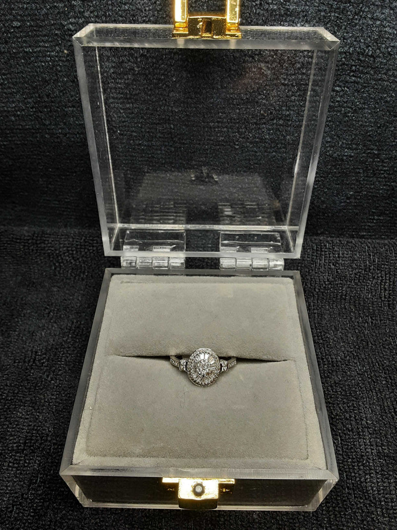 14k White Gold Diamond Cluster Ring
