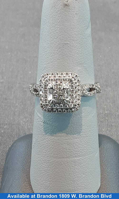 Ring - Engagement Set - White Gold 10k (.417) 4.6 grams Size 9.5