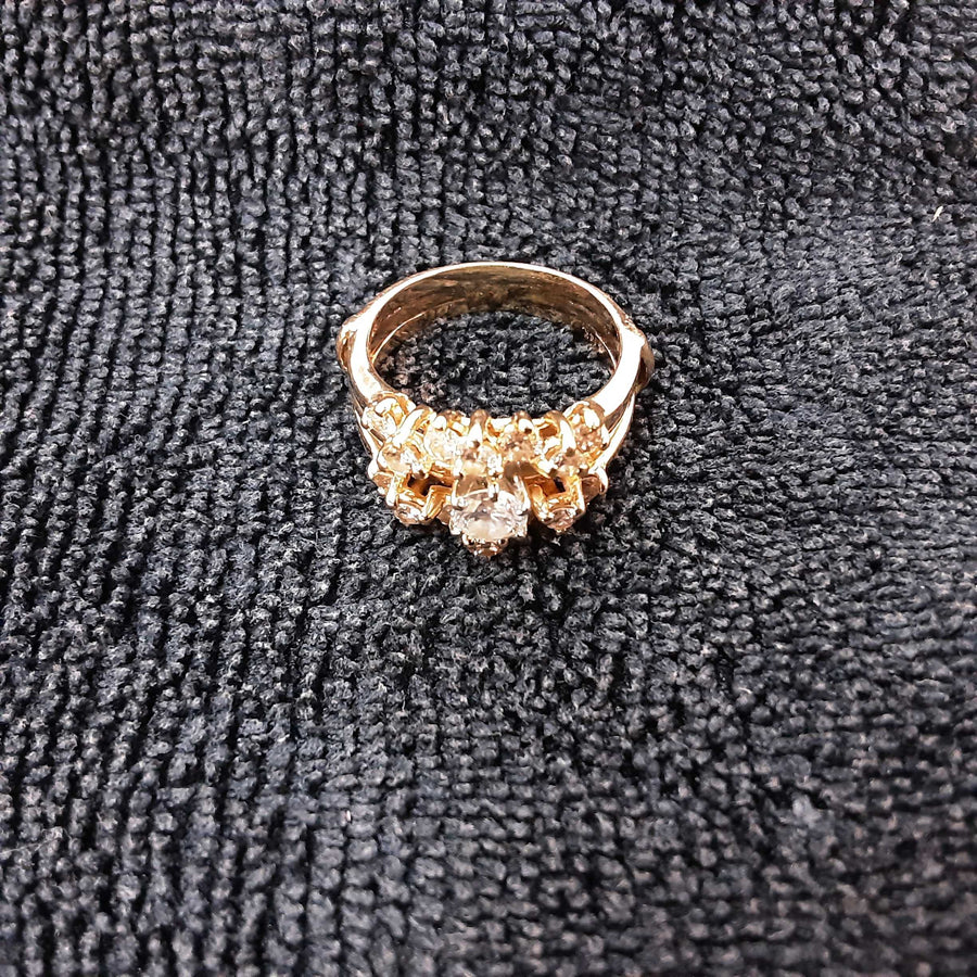 Ring - Wedding Set - Yellow Gold 14k (.585) 7.6 grams Size 8.5