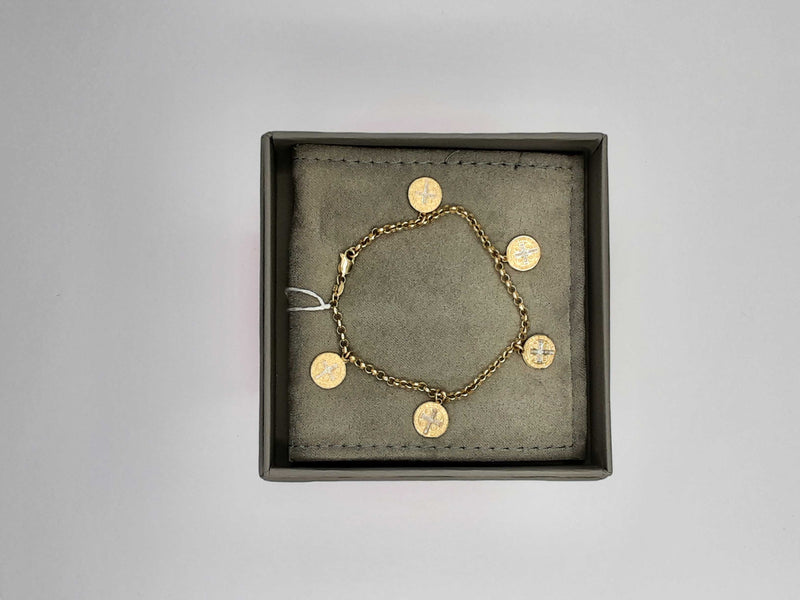 14kt Cable Bracelet With Charms