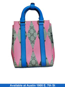 Gucci Gg Supreme Monogram Rhombus Web Mini Tote Pink Purse / Handbag
