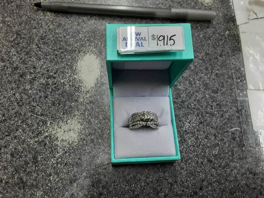 Ring - Engagement Set - White Gold 14k (.585) 9.2 grams Size 7