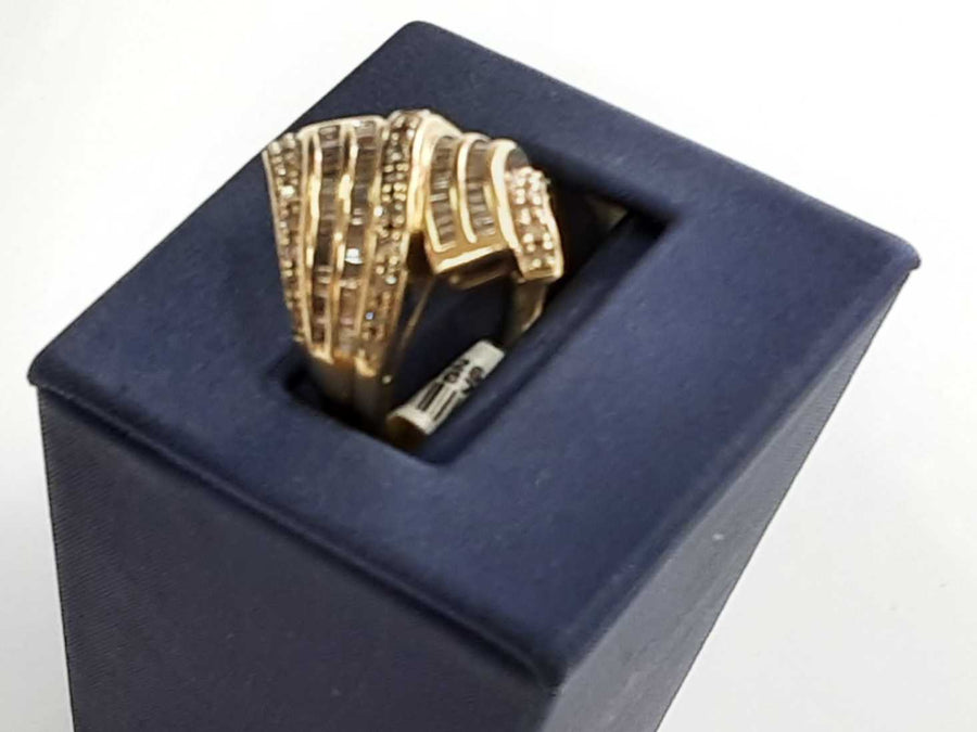 Women's Diamond Ring - Yellow Gold 10k  Size 7.5