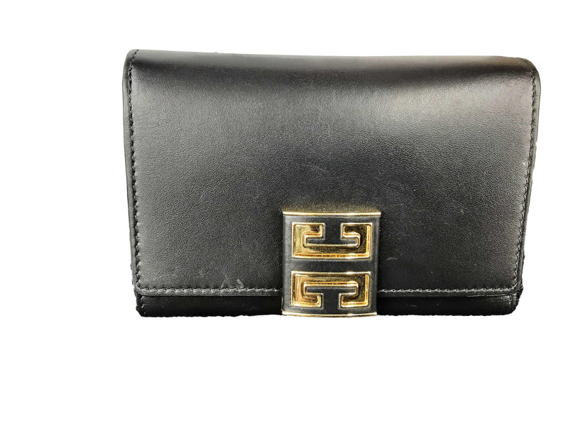 Givenchy 4g Plaque Flap Black Wallet