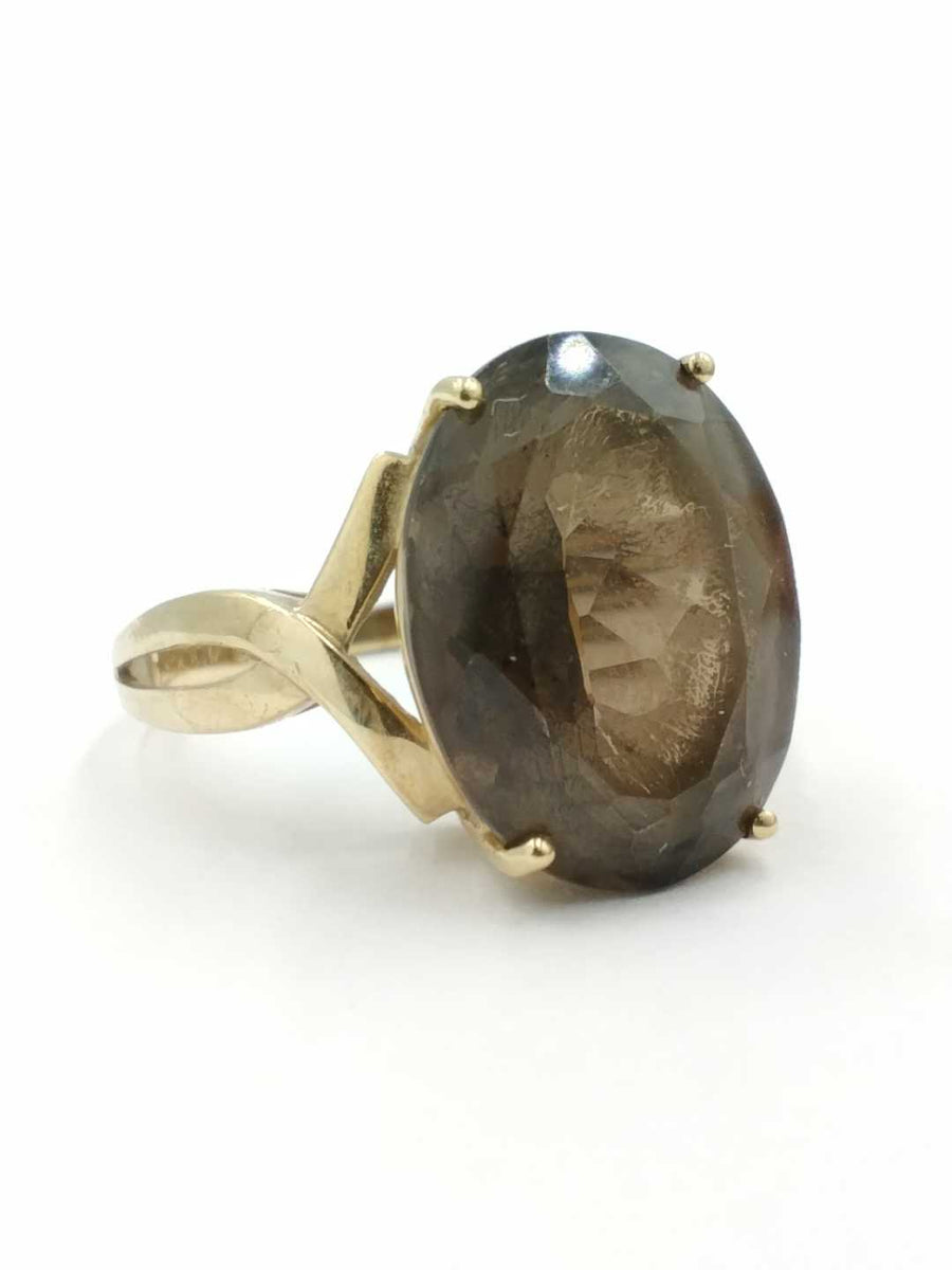 Women's Ring - Solitaire - Yellow Gold 10k (.417) 4.7 grams Size 7