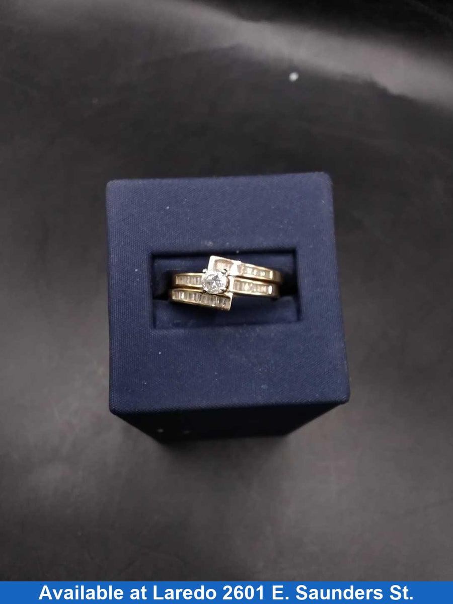 Ring - Engagement Set - Yellow Gold 14k (.585) 5 grams Size 8