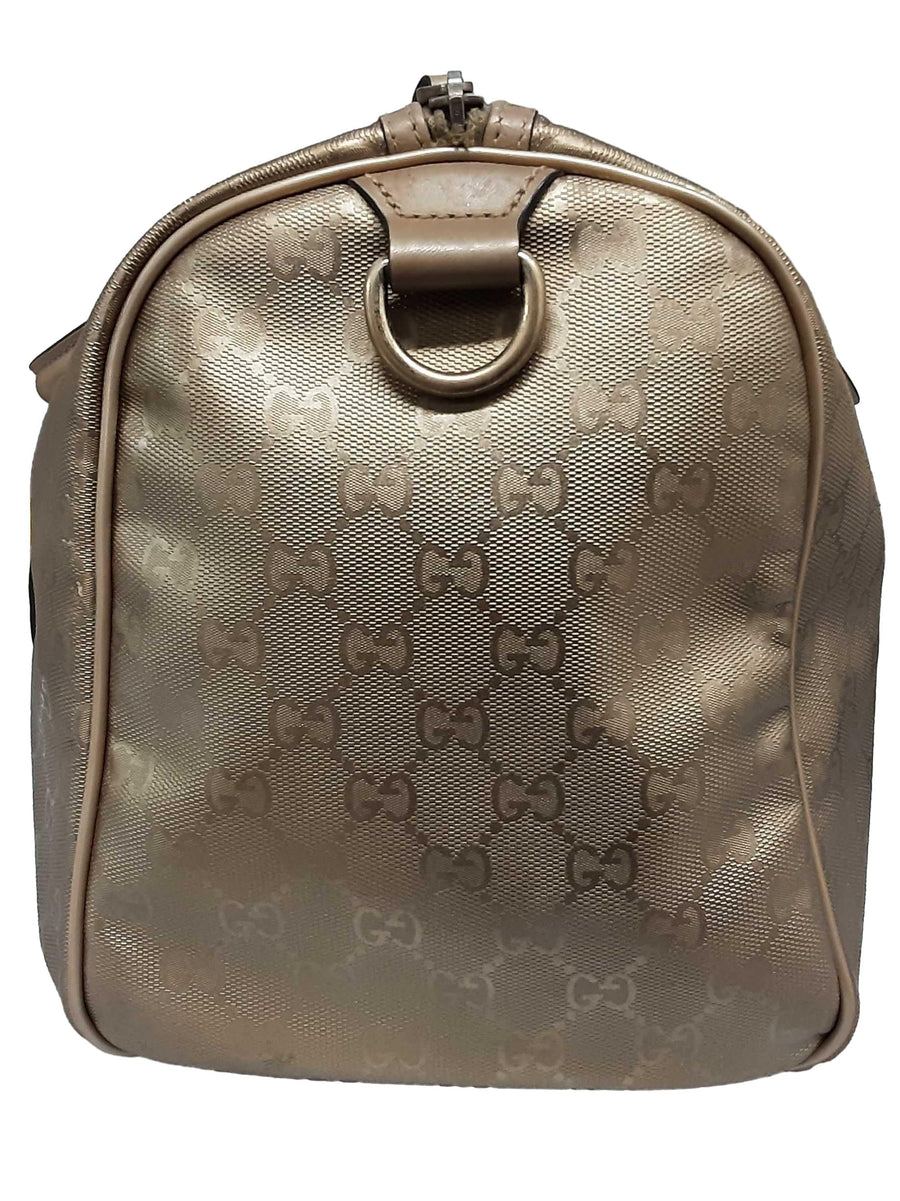 Gucci Boston Medium Signature Gold Purse / Handbag
