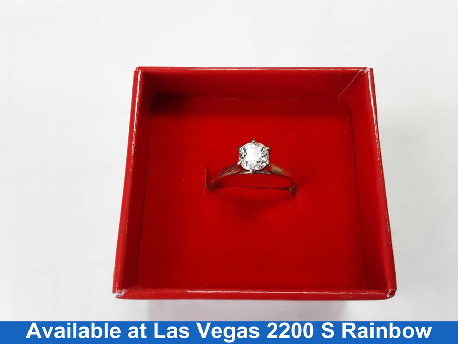 Women's Ring - Solitaire - Yellow Gold 14k (.585) 2.3 grams Size 7.5