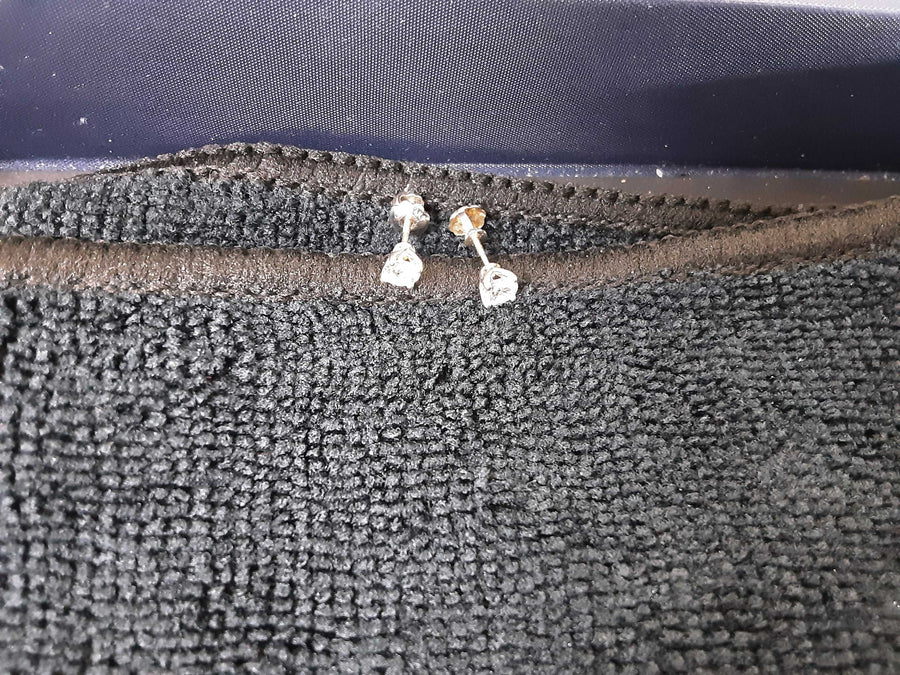 Double Stud Earring - White Gold 14k (.585) 0.5 grams