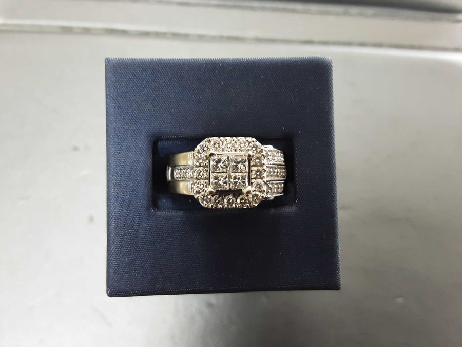 Ring - Engagement Set - White Gold 14k (.585) 8.9 grams Size 7