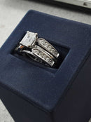 Ring - Engagement Set - White Gold 14k (.585) 7.5 grams Size 7