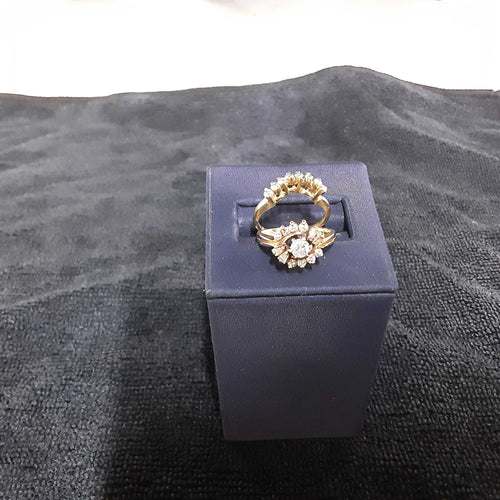 Ring - Engagement Set - Yellow Gold 14k (.585) 5 grams Size 4.5