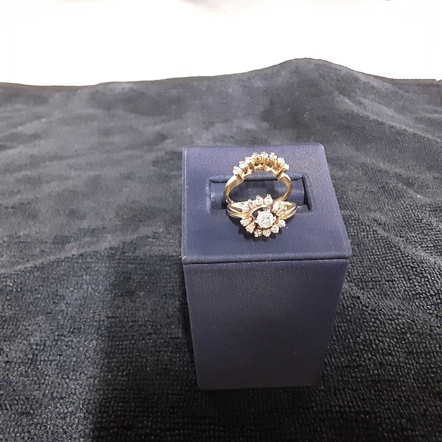 Ring - Engagement Set - Yellow Gold 14k (.585) 5 grams Size 4.5