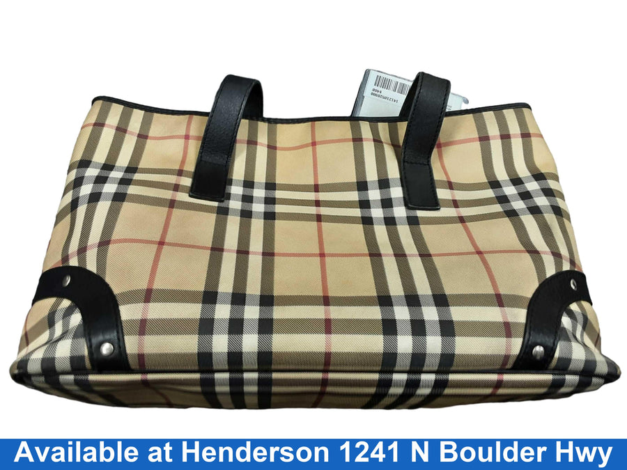 Burberry Nova Check Coated Canvas Beige / Tan Purse / Handbag