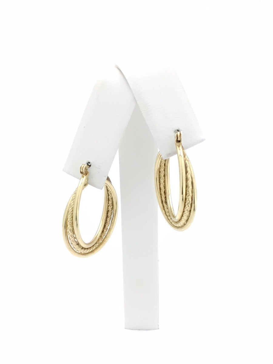 Hoop Earrings - Yellow Gold 14k (.585) 4.5 grams