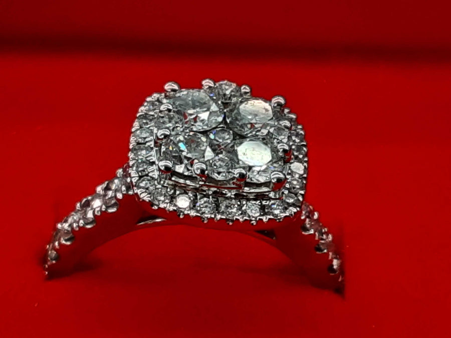 Ring - Engagement Set - White Gold 14k (.585) 4.8 grams Size 20