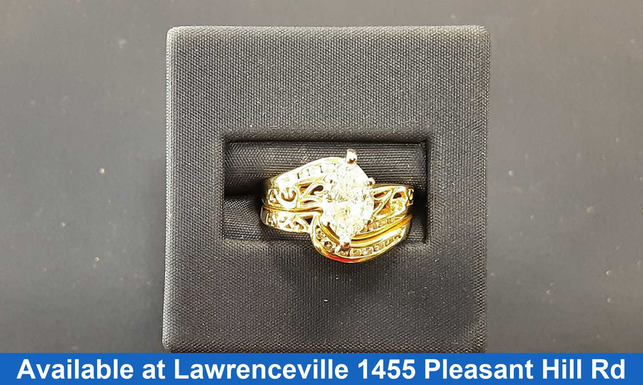 Ring - Engagement Set - Yellow Gold 14k (.585) 6.9 grams Size 7