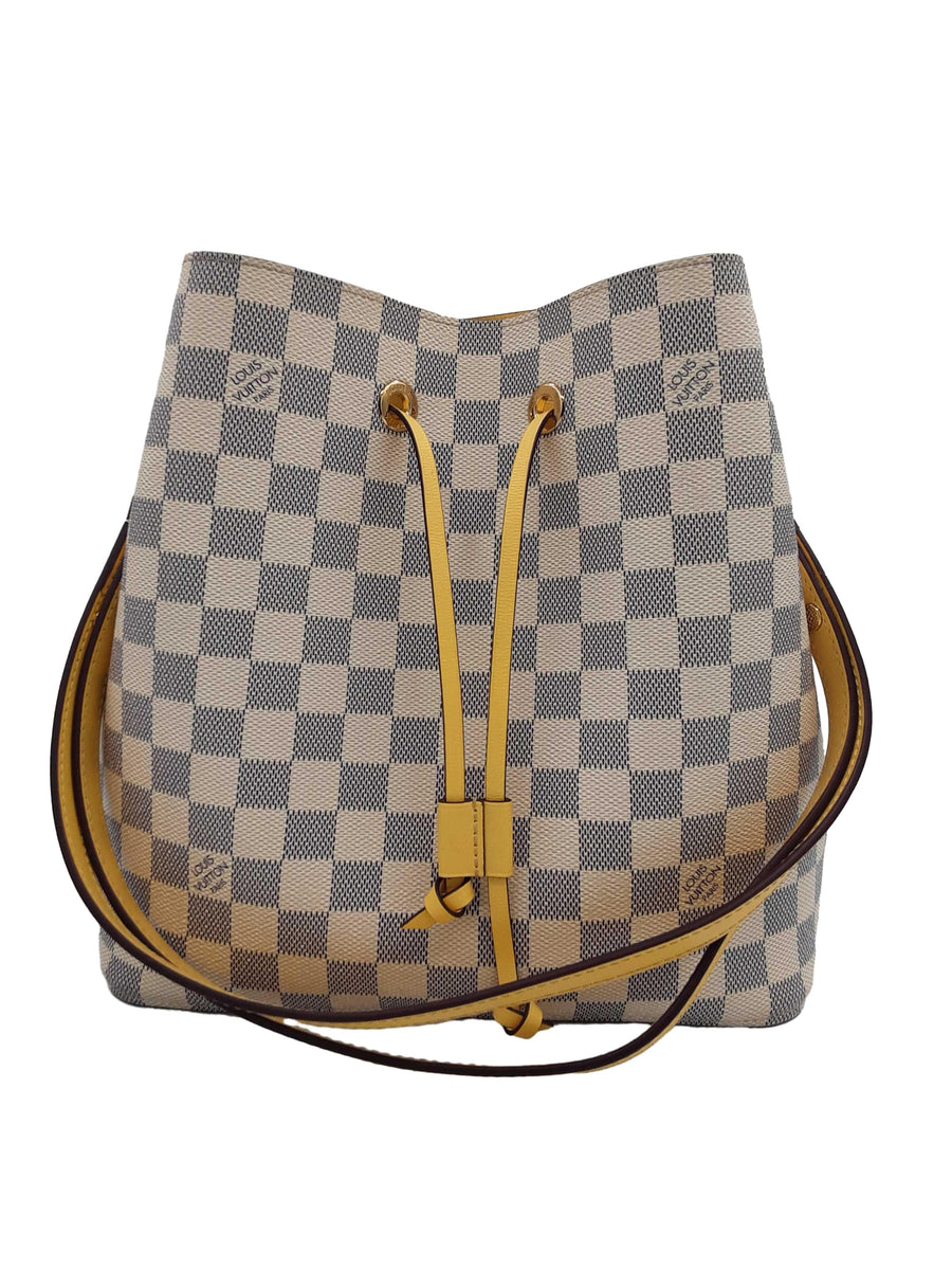 Louis Vuitton Damier Azure Neonoe Mm Pineapple Beige / Tan Purse / Handbag