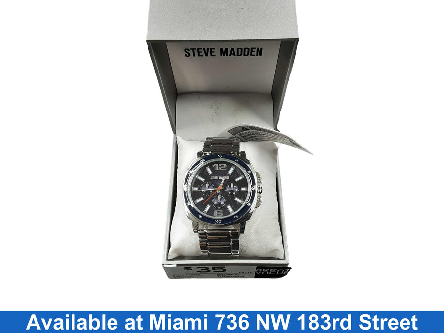 Steve Madden Sm9125blsv Silver Regular Watch