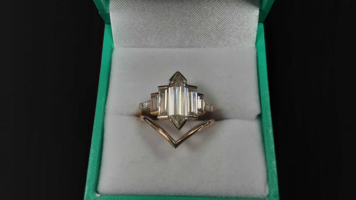 Ring - Wedding Set - Rose Gold 14k (.585) 4.2 grams Size 7.5