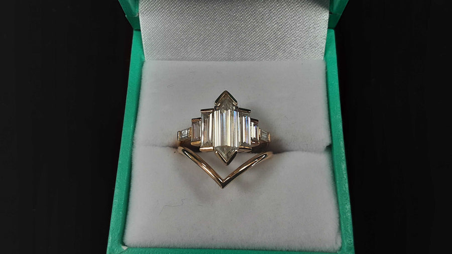 Ring - Wedding Set - Rose Gold 14k (.585) 4.2 grams Size 7.5