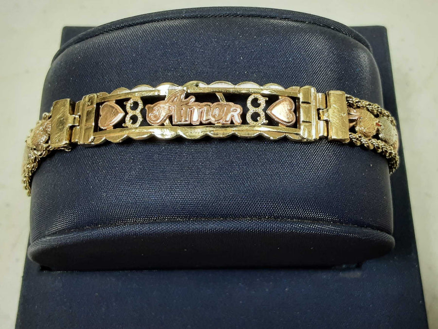 ID Bracelet - Tricolor Gold 14k (.585) 14.2 grams 7 inch