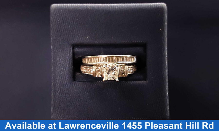Ring - Engagement Set - White Gold 14k (.585) 6 grams Size 20