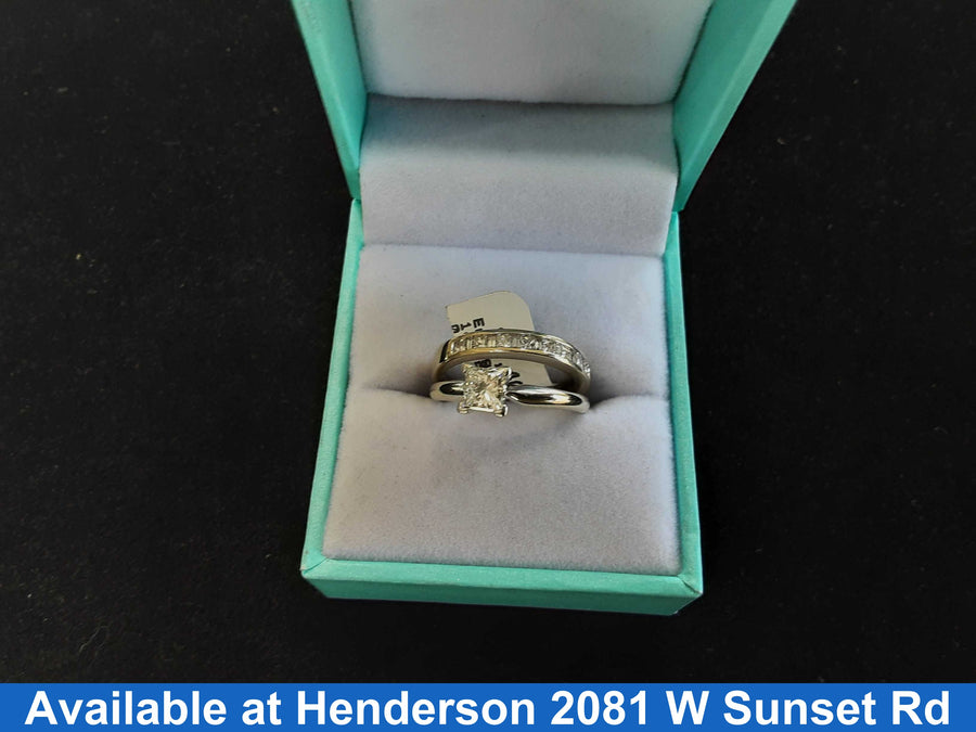 Ring - Engagement Set - White Gold 14k (.585) 5.5 grams Size 6.5