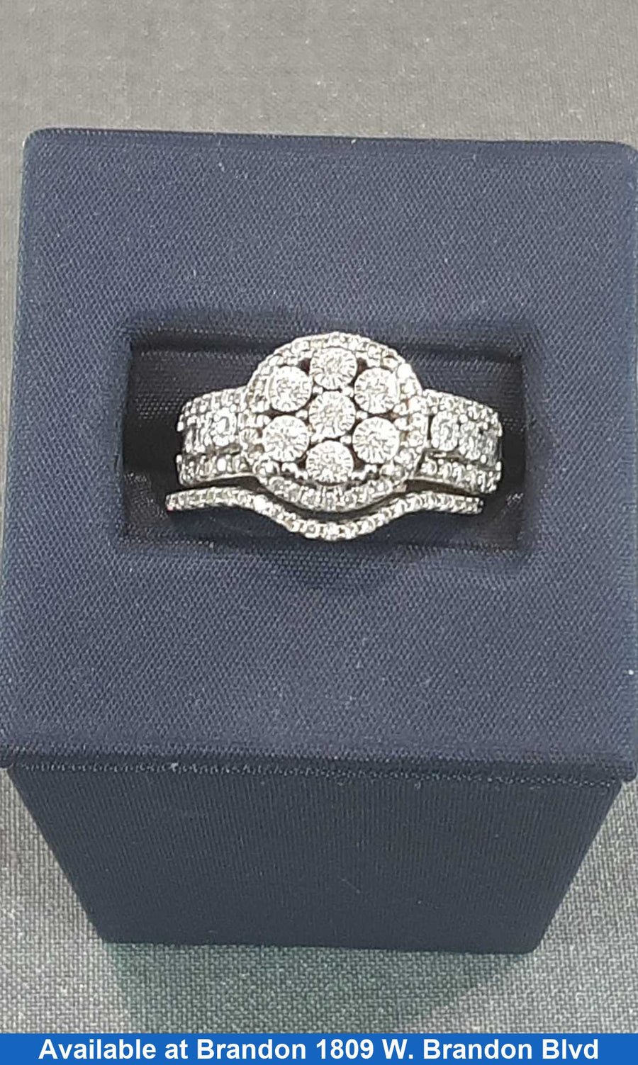 Ring - Engagement Set - White Gold 14k (.585) 9 grams Size 6.5
