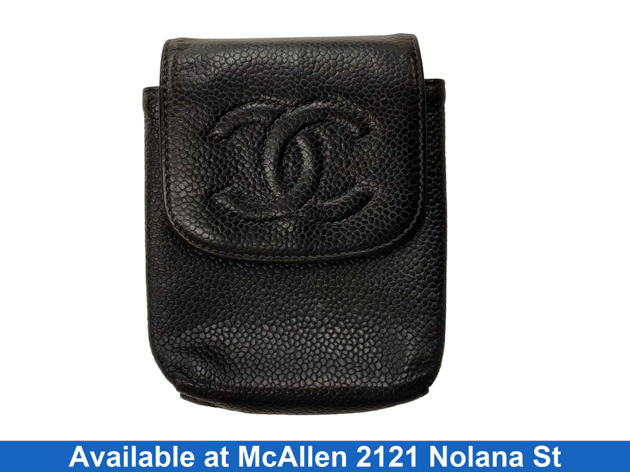 Chanel Caviar Leather Cigarete Pouch Black Wallet